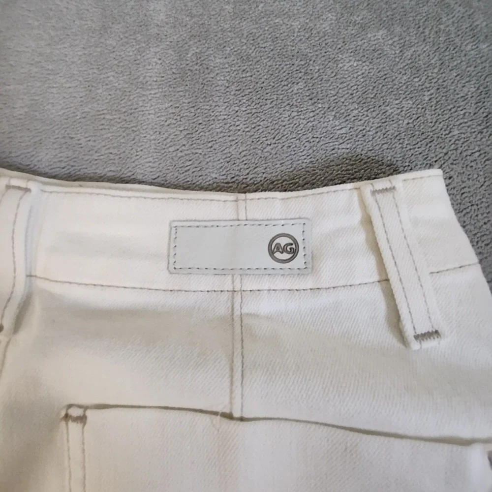 AG Adriano Goldschmied Skirt Womens‎ 27R White Lana Woven Workwear Midi Casual